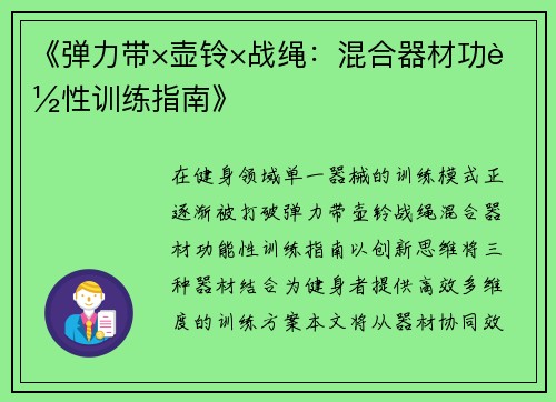 《弹力带×壶铃×战绳：混合器材功能性训练指南》