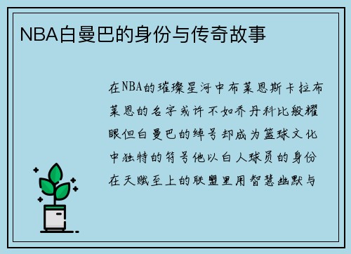 NBA白曼巴的身份与传奇故事